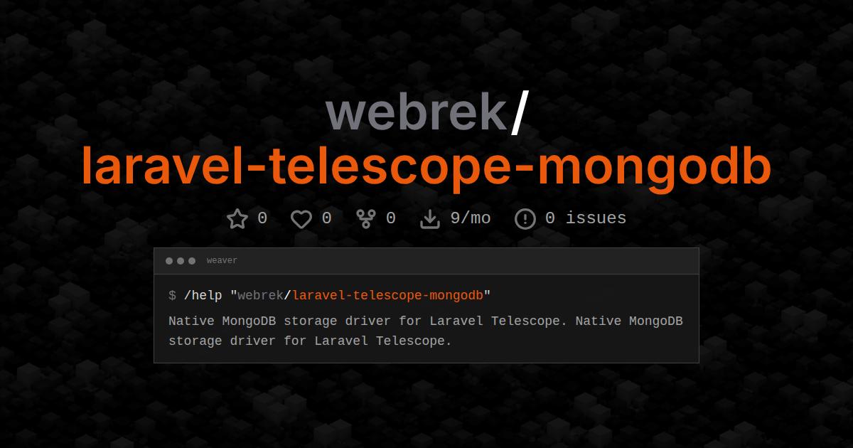 webrek/laravel-telescope-mongodb