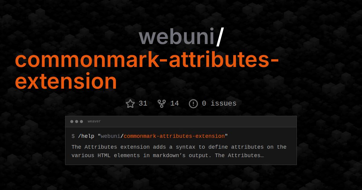 webuni/commonmark-attributes-extension