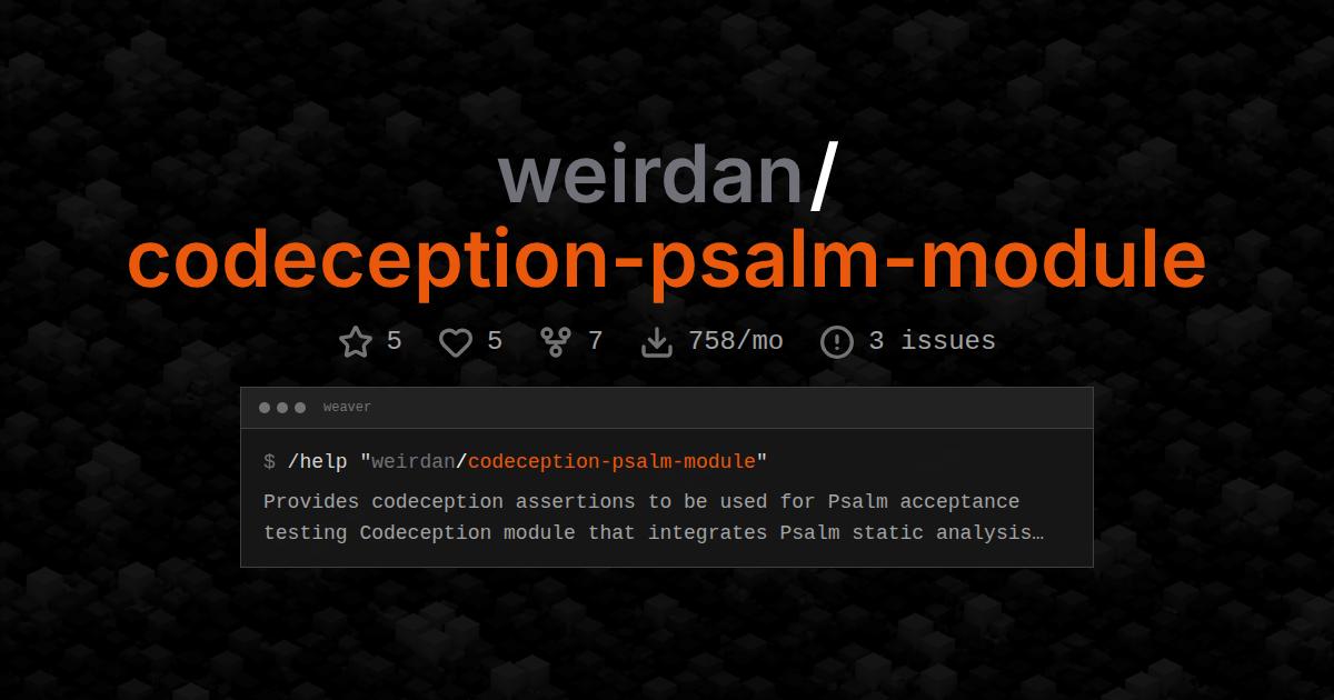weirdan/codeception-psalm-module