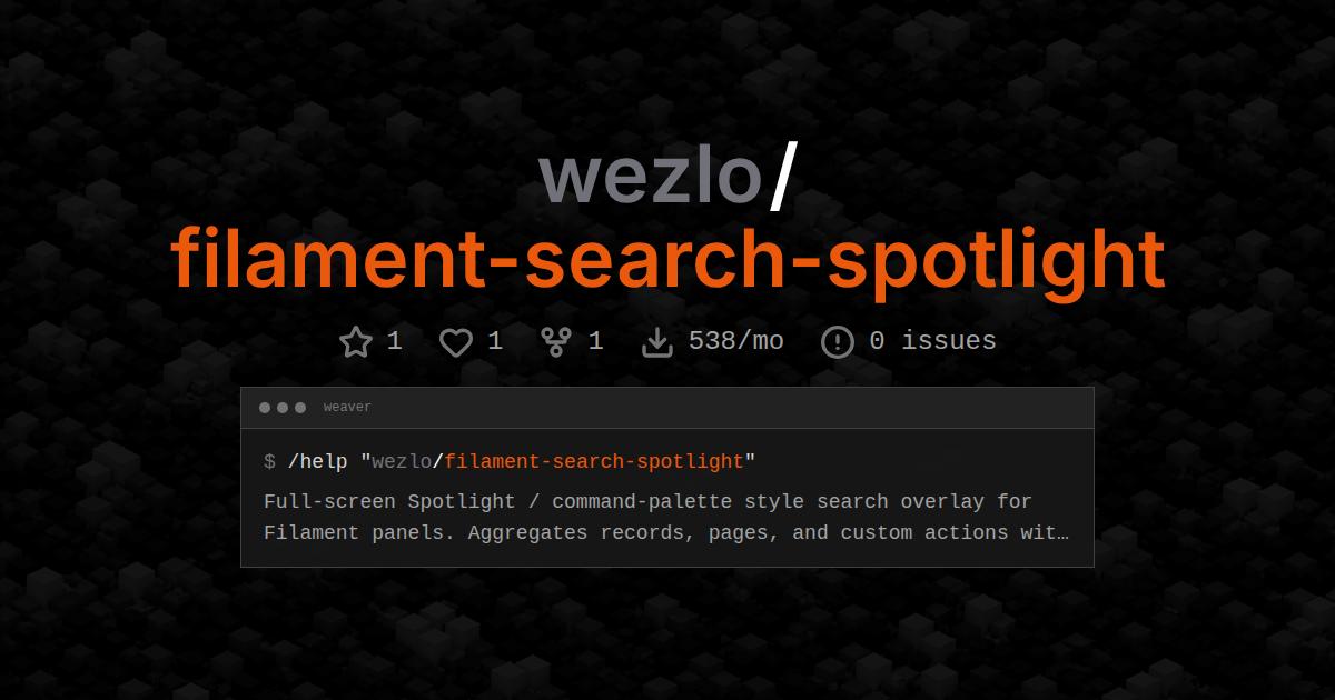 wezlo/filament-search-spotlight