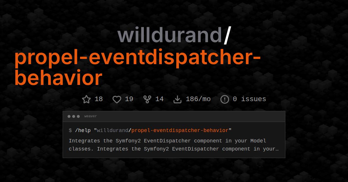 willdurand/propel-eventdispatcher-behavior