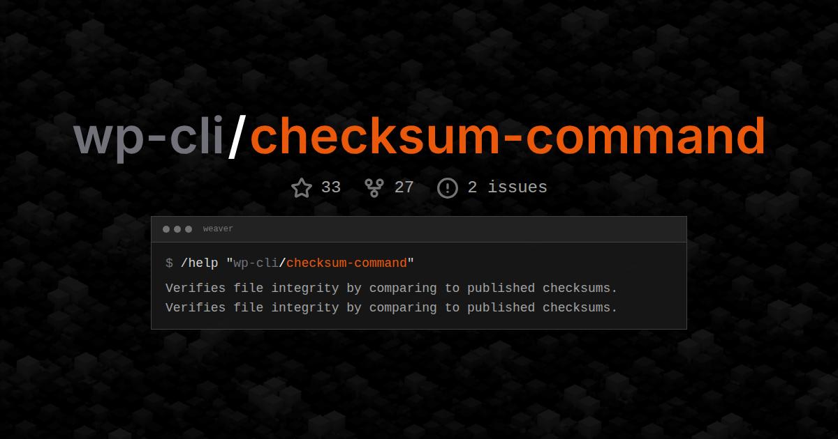 wp-cli/checksum-command