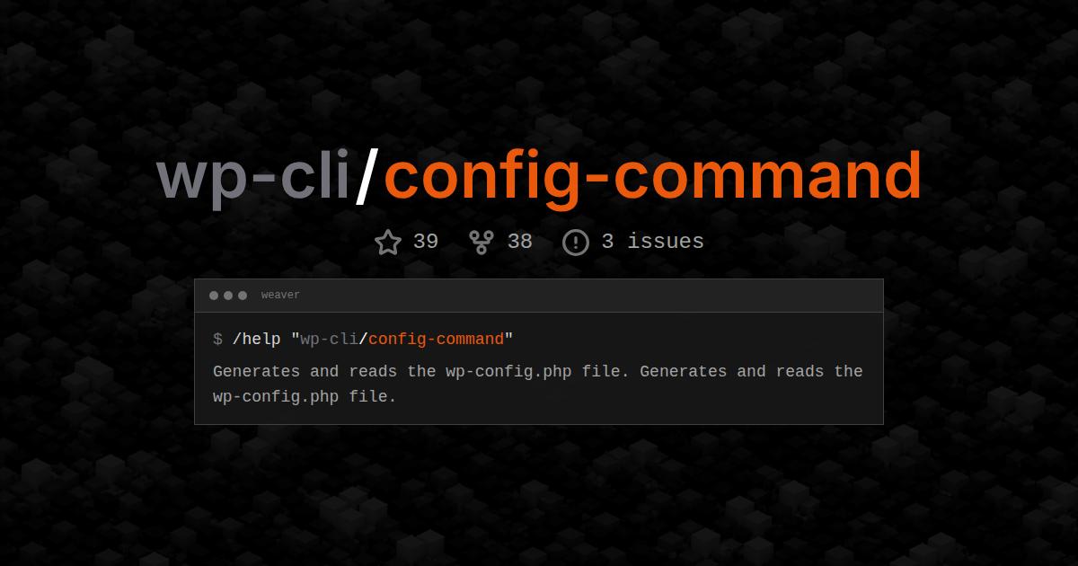 wp-cli/config-command