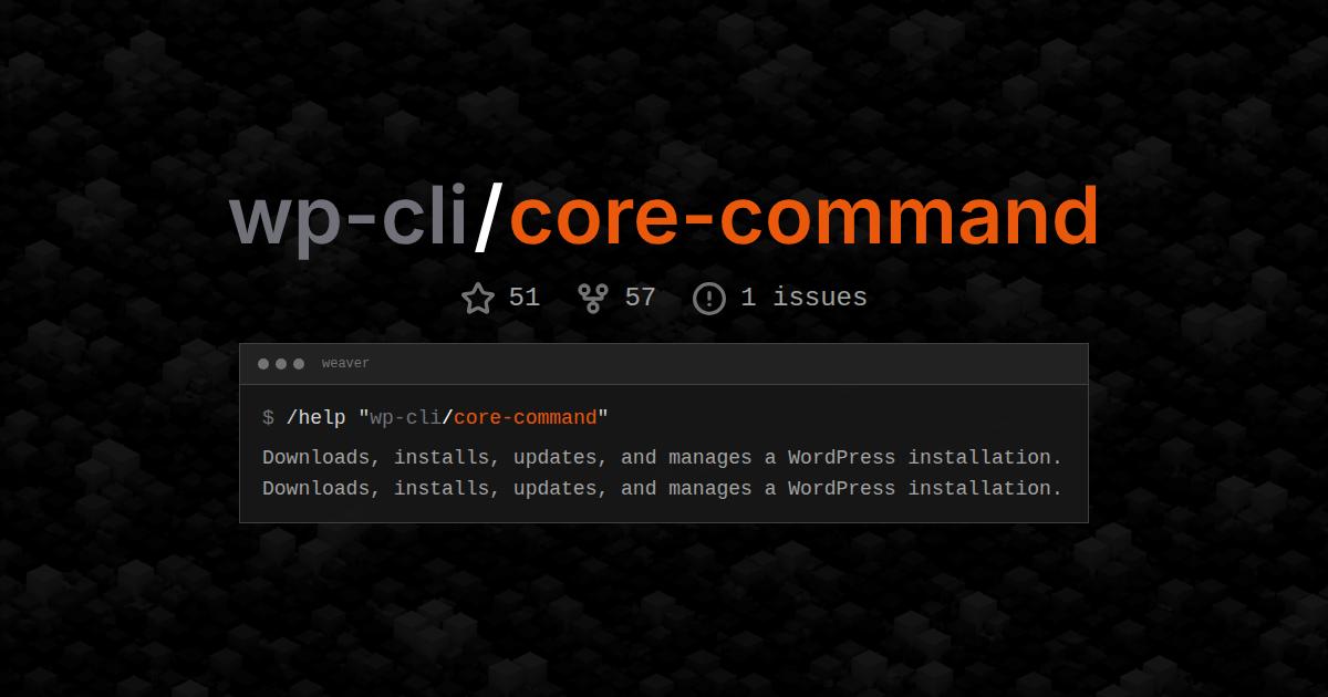 wp-cli/core-command