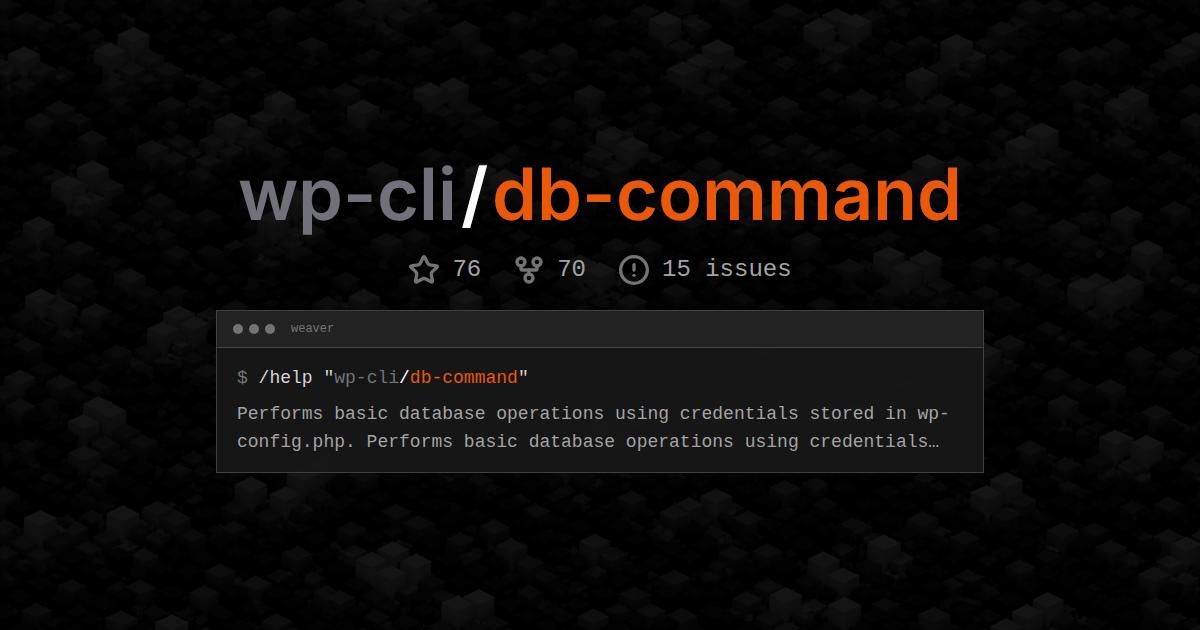 wp-cli/db-command