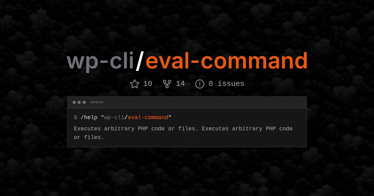 wp-cli/eval-command