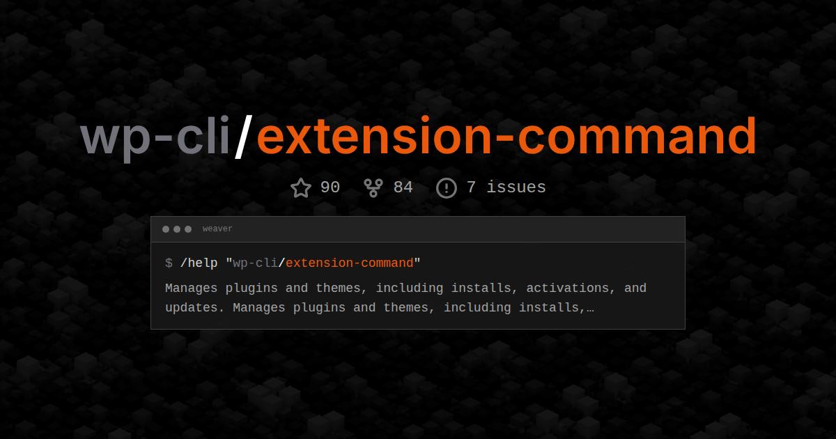 wp-cli/extension-command