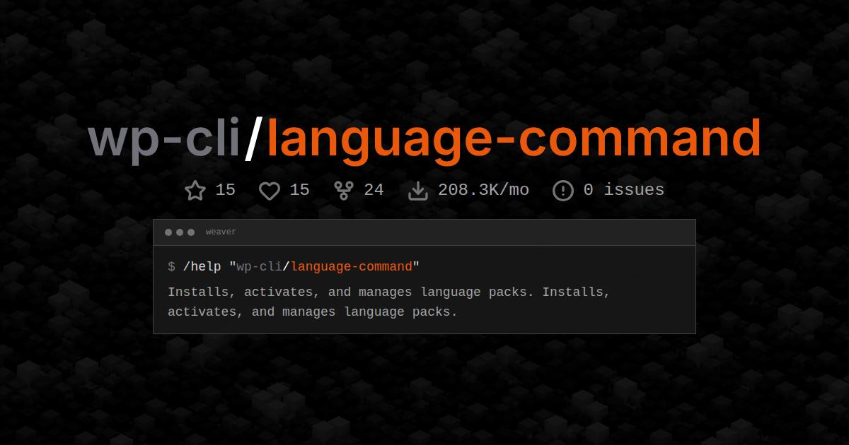 wp-cli/language-command