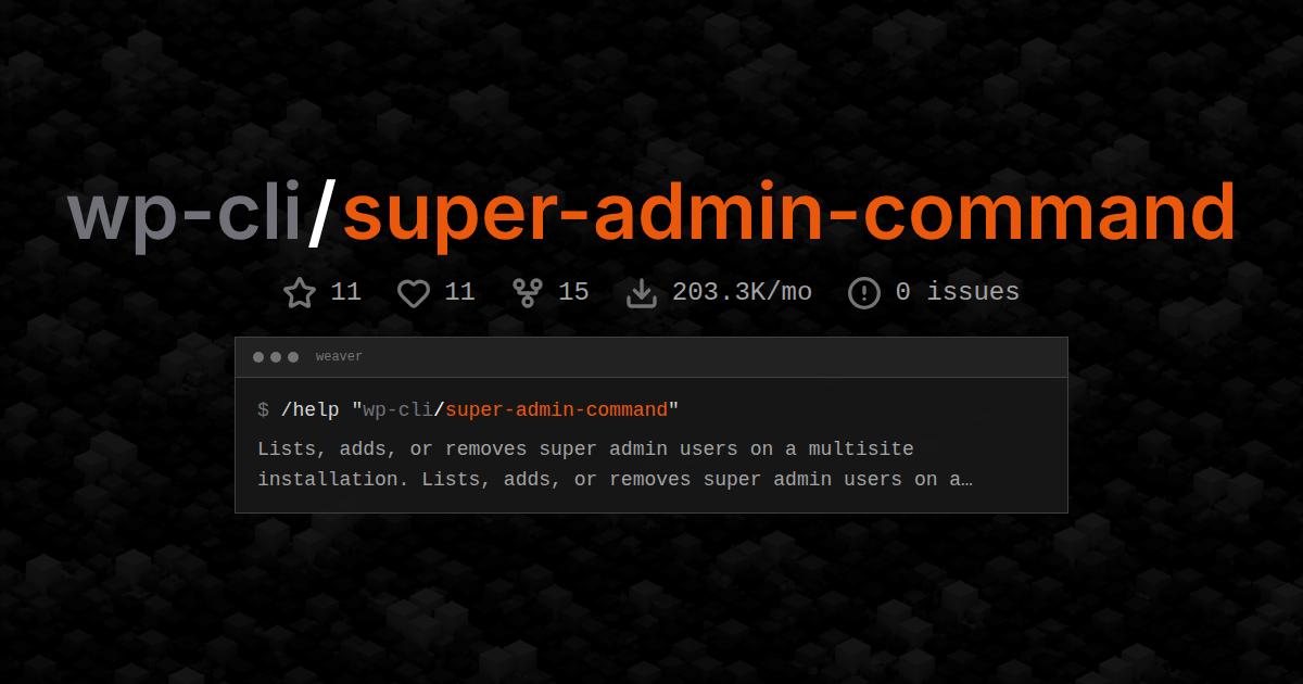 wp-cli/super-admin-command