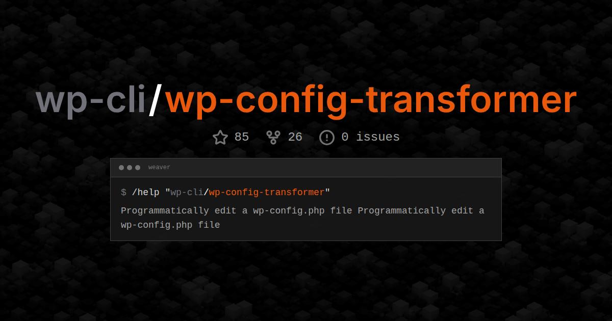 wp-cli/wp-config-transformer