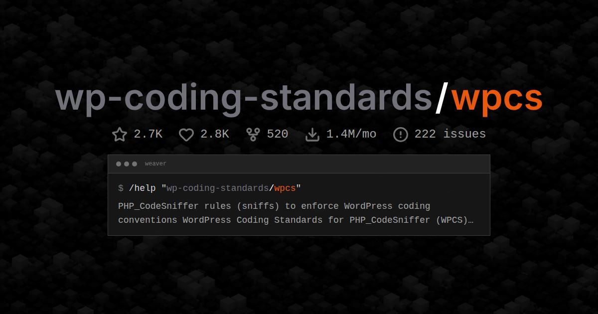 wp-coding-standards/wpcs