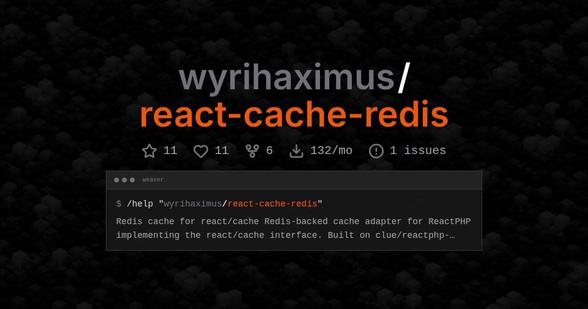 wyrihaximus/react-cache-redis