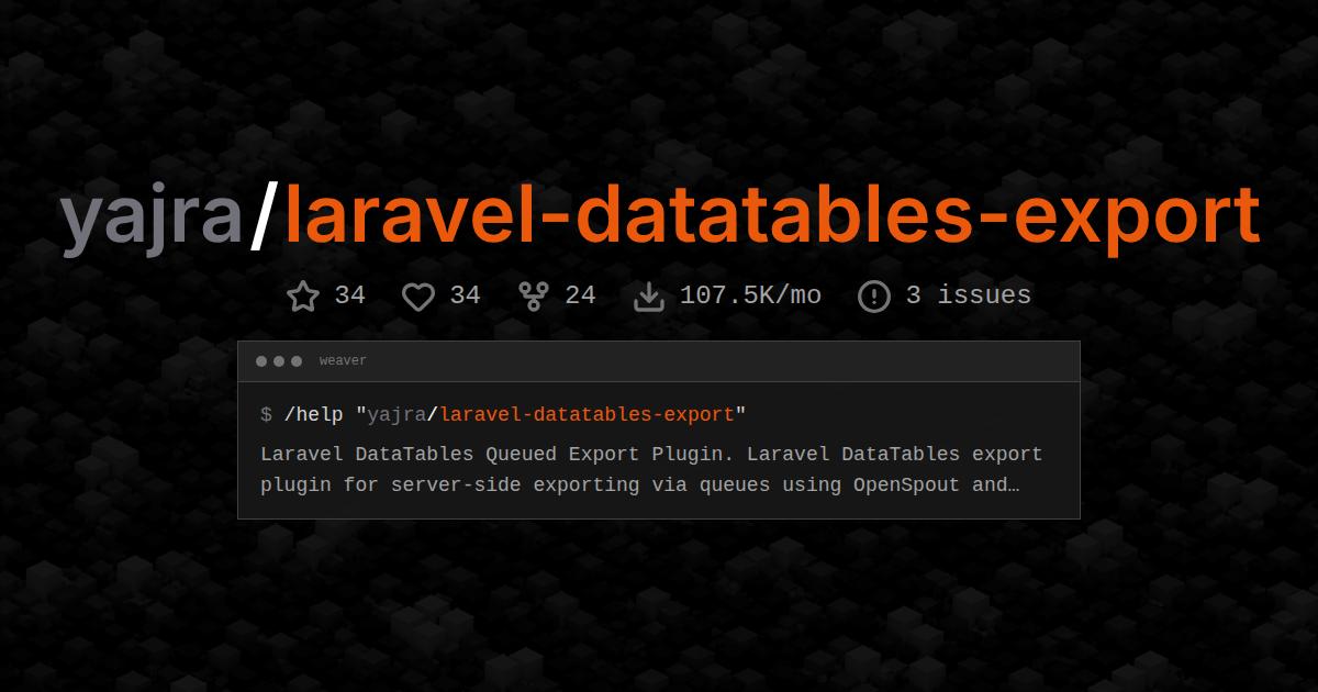 yajra/laravel-datatables-export