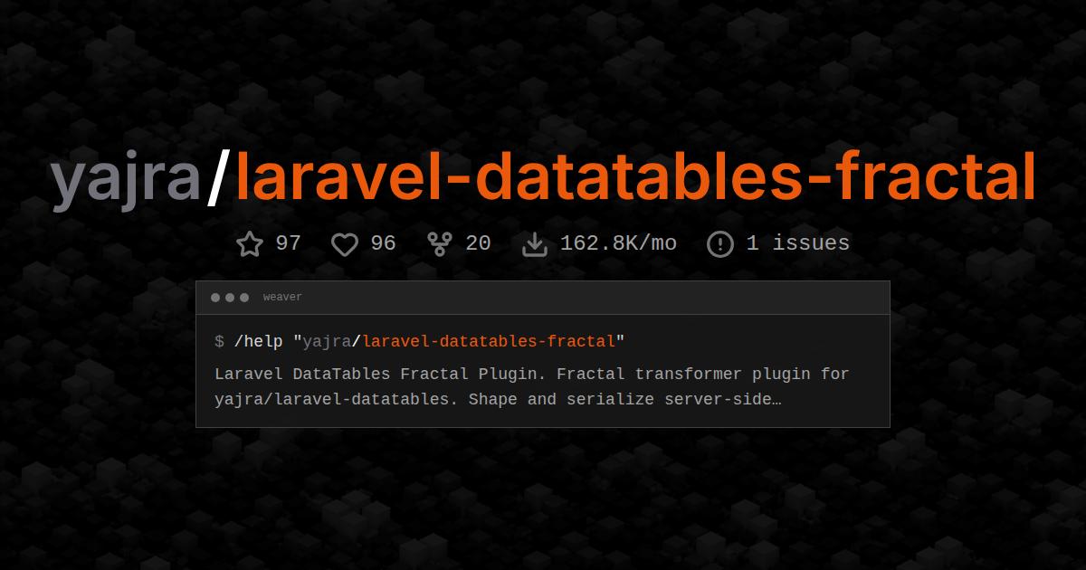 yajra/laravel-datatables-fractal