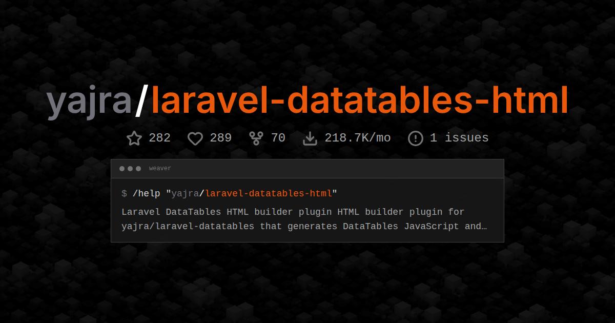 yajra/laravel-datatables-html
