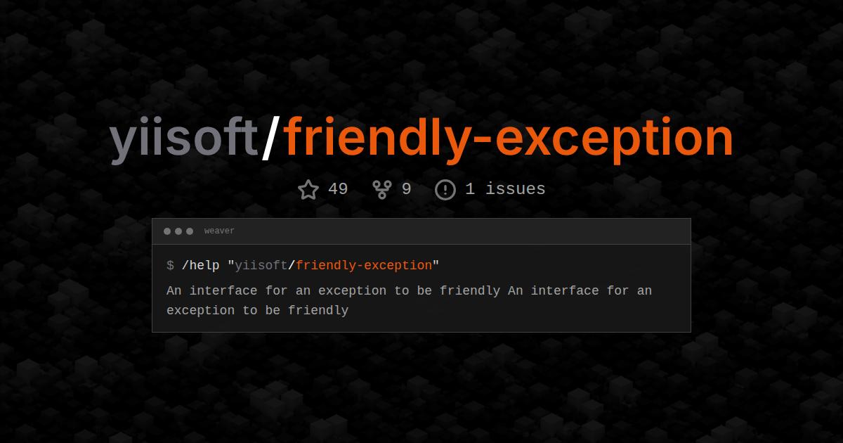 yiisoft/friendly-exception