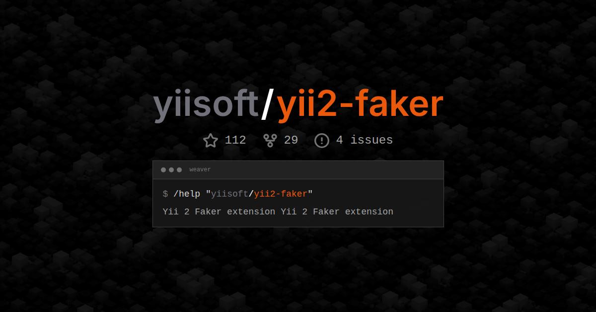 yiisoft/yii2-faker