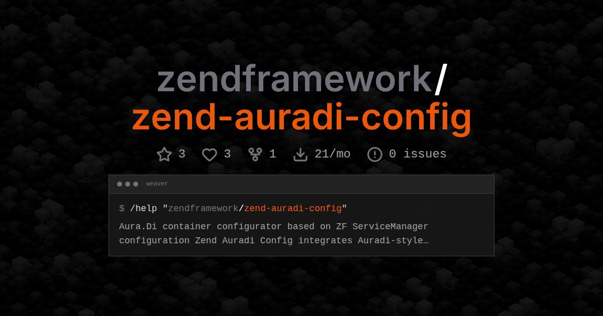 zendframework/zend-auradi-config