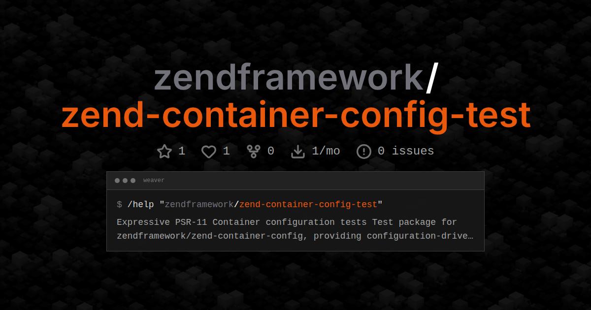 zendframework/zend-container-config-test
