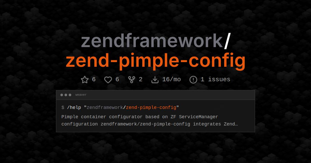 zendframework/zend-pimple-config