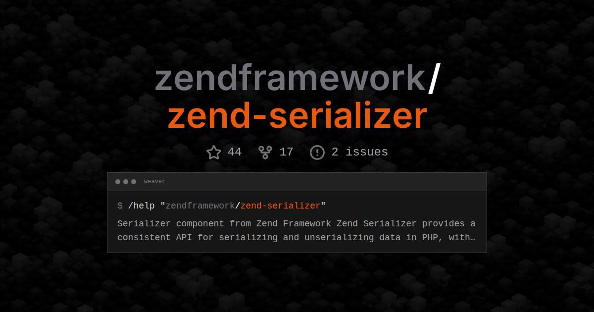 zendframework/zend-serializer