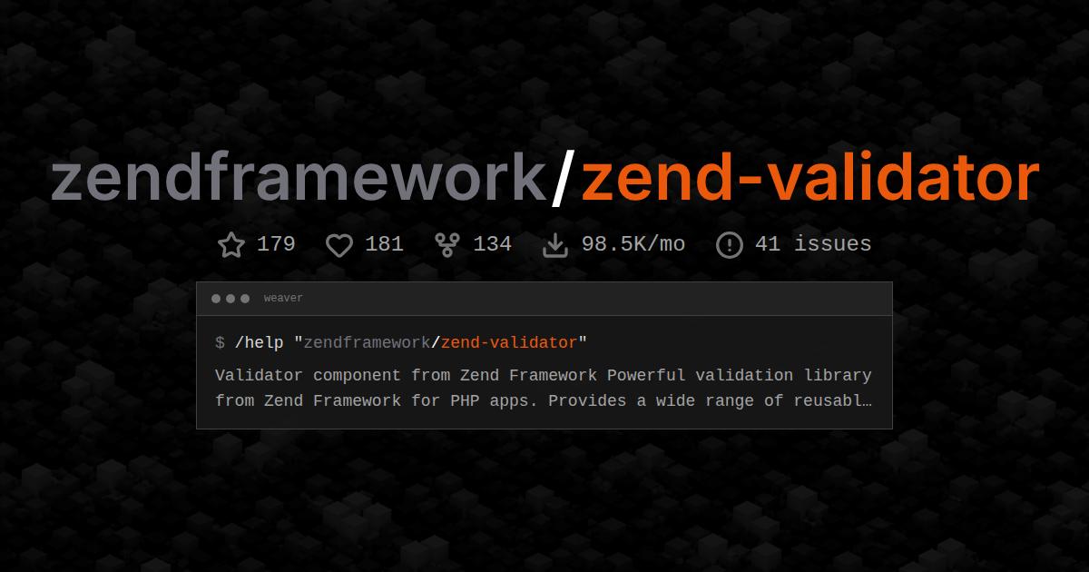 zendframework/zend-validator