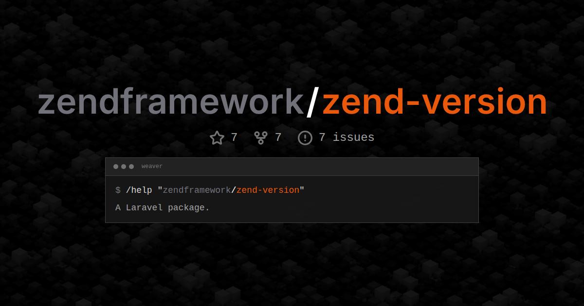 zendframework/zend-version