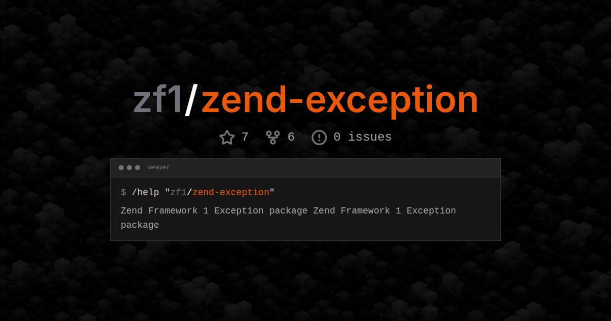 zf1/zend-exception