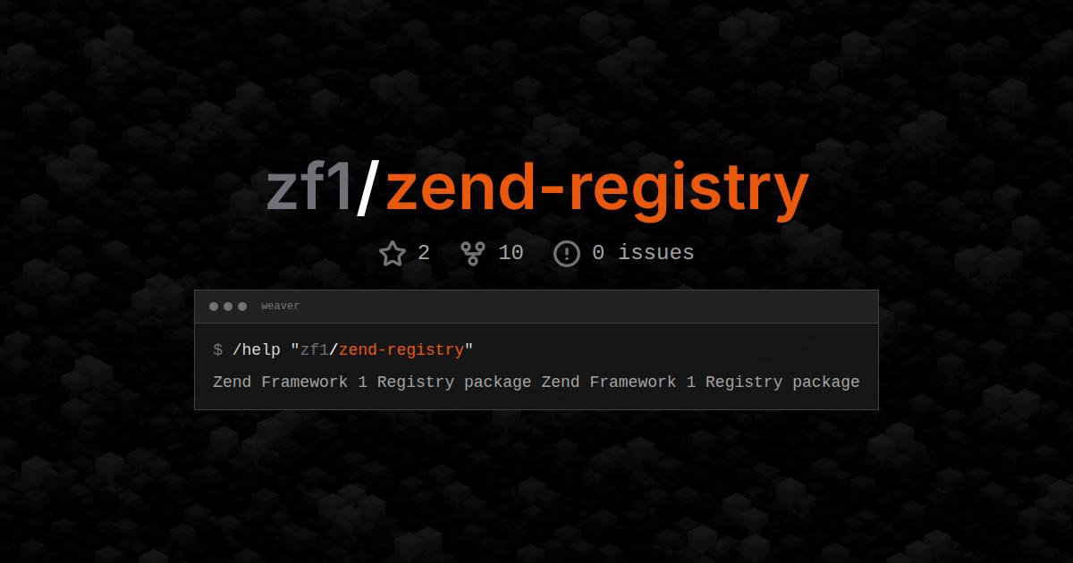 zf1/zend-registry